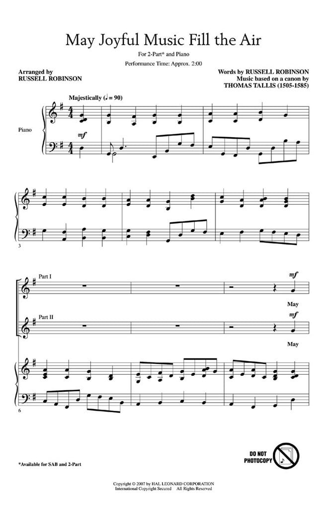 May Joyful Music Fill the Air